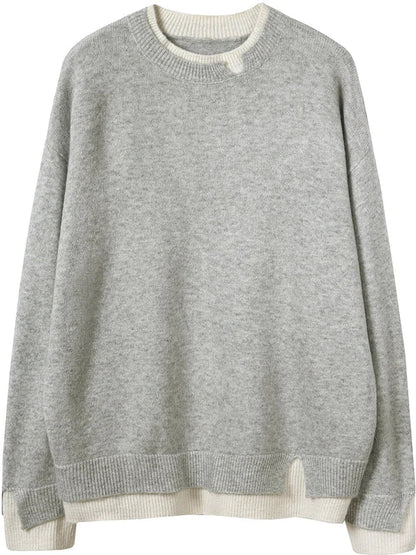 Damen Pullover Grau Eleganz