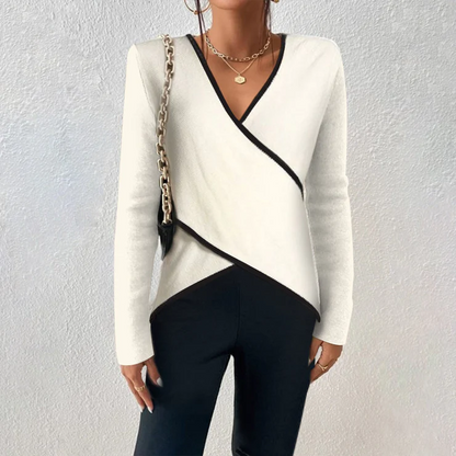 Soft Ivory Long Sleeve V-Neck Sweater