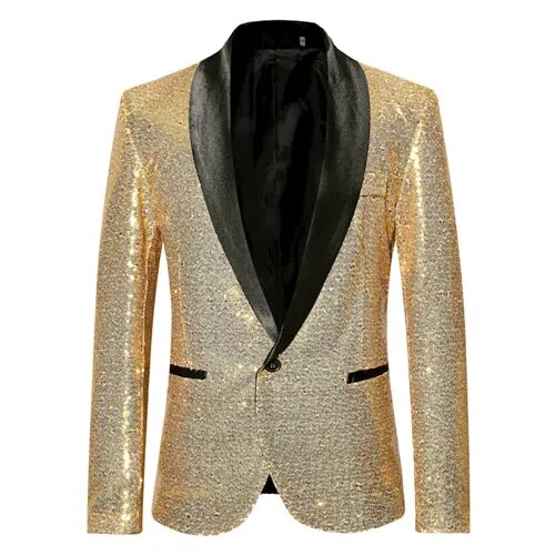 Shiny Men's Suit Jacket Elegant