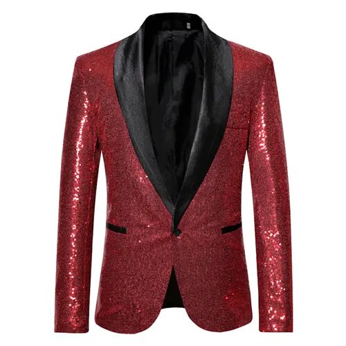 Shiny Men's Suit Jacket Elegant