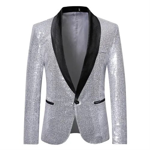 Shiny Men's Suit Jacket Elegant