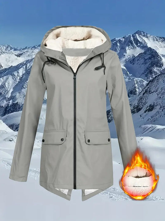 Waterproof rain jacket with drawstring