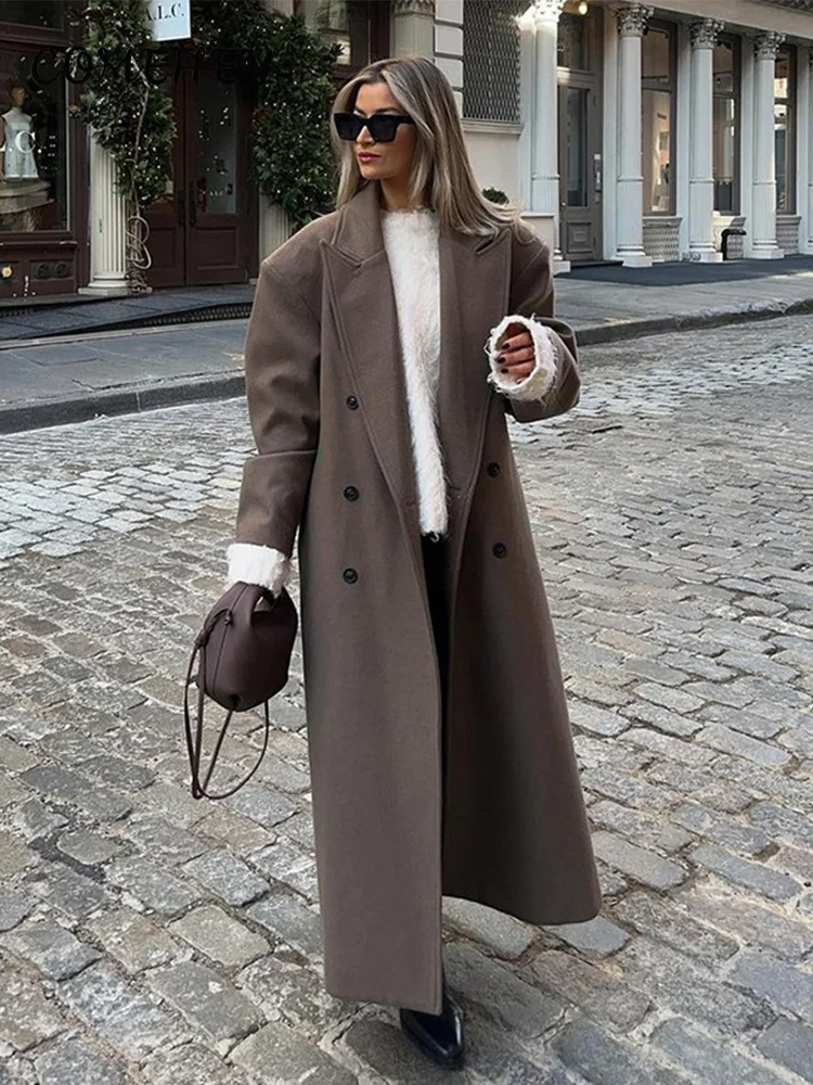 Women's Long Wool Coat Loose Fit