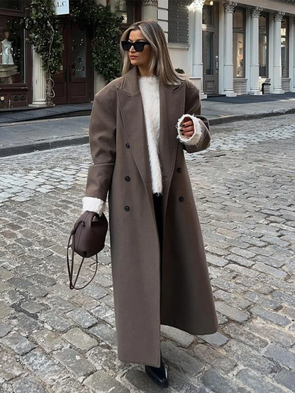 Women's Long Wool Coat Loose Fit