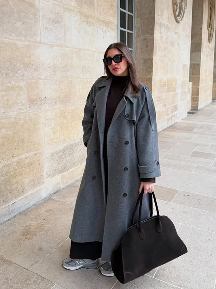 Women's Long Wool Coat Loose Fit