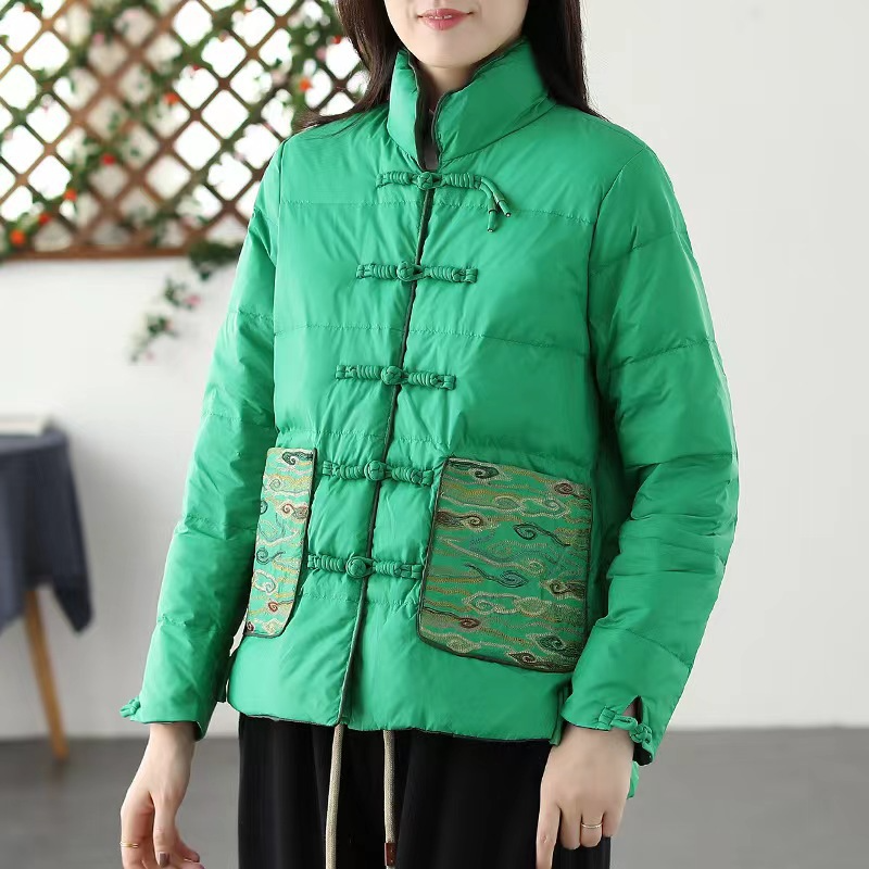 Padded Winter Jacket Loose Fit Stand-up Collar