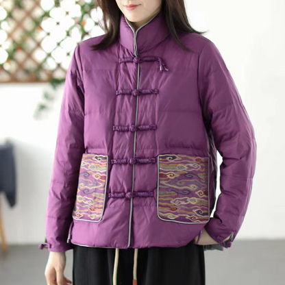 Padded Winter Jacket Loose Fit Stand-up Collar