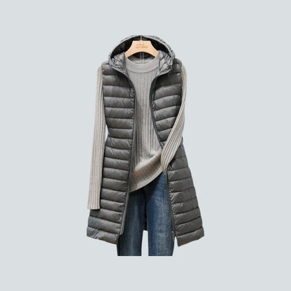 Warm Puffer Vest Women's Hooded Insulated Jacket