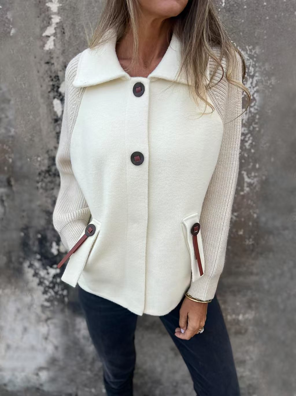 Gemütliches Wollkleid Lockerer Style - IdealeKleiden