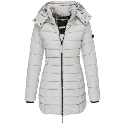 Women's Mid-length Slim Fit Hooded Jacket