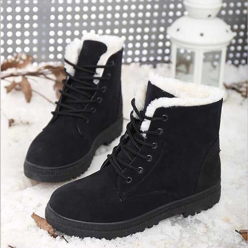 Women's Mid-Calf Suede Fleece Lined Boots