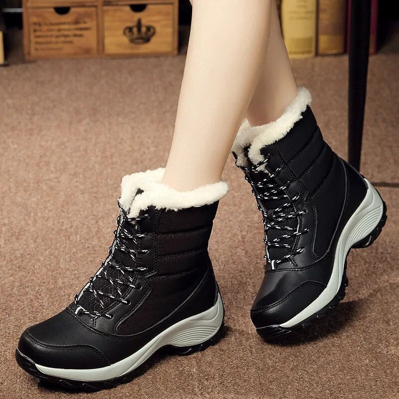 Waterproof Women's Winter Boots Faux Fur