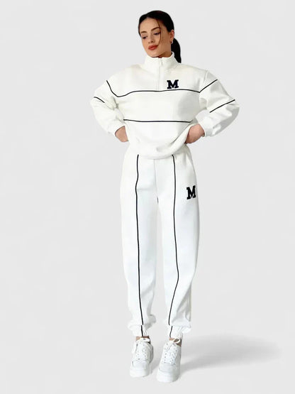 Women's Modern Sport Suit with Contrast Stripes