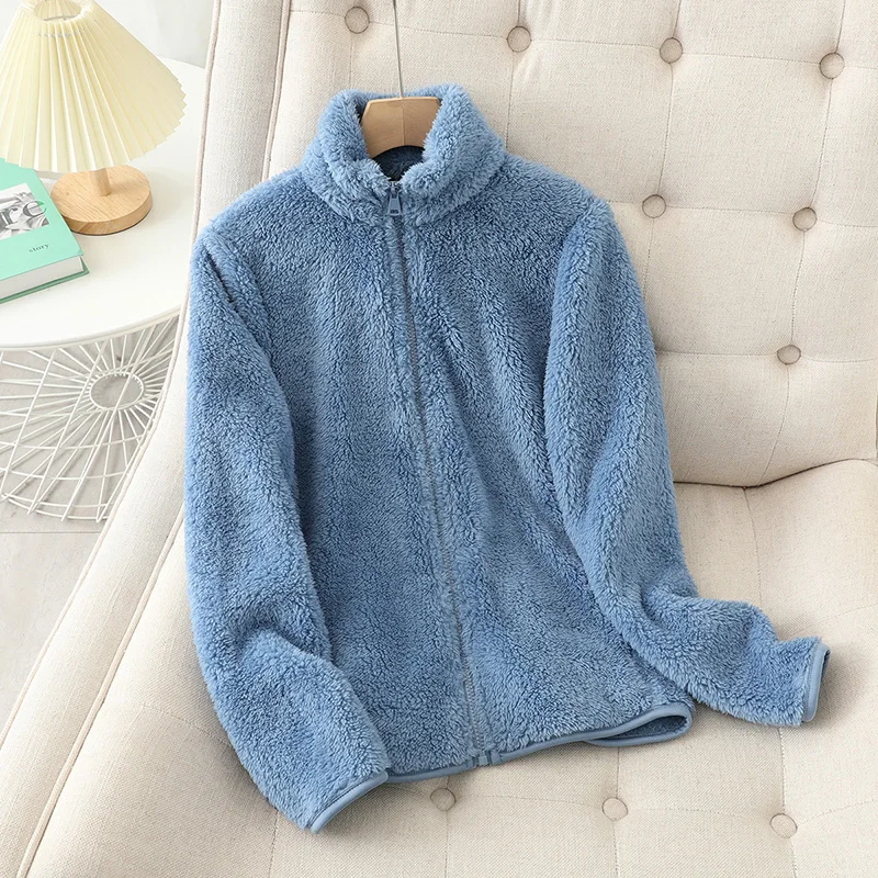Soft Fleece Jacket Coral Loose Fit