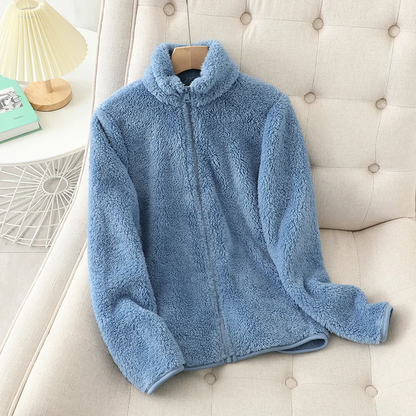 Soft Fleece Jacket Coral Loose Fit