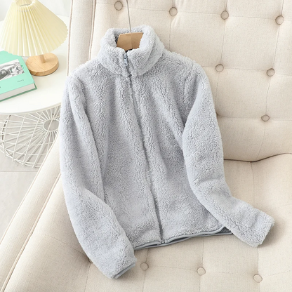 Women's Fleece Jacket Coral RedLoose Fit