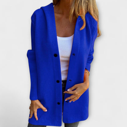 Women's Modern Hooded Jacket with Buttons