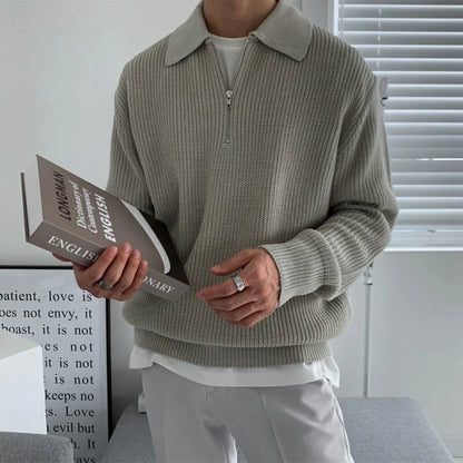 Men's Warm Half-Zip Long-Sleeve Pullover