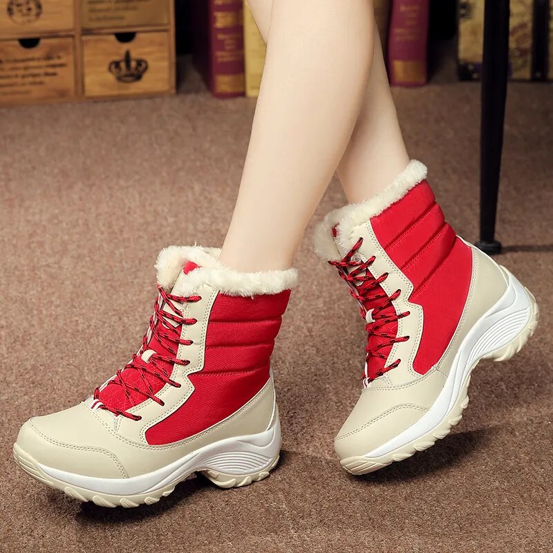 Waterproof Women's Winter Boots Faux Fur