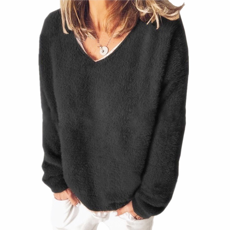 Comfortable Sweatshirt V-Neck Long Sleeve Casual Look