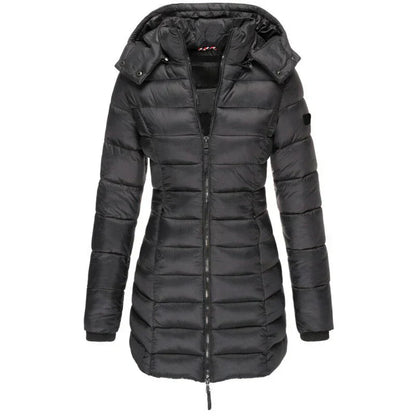 Women's Mid-length Slim Fit Hooded Jacket