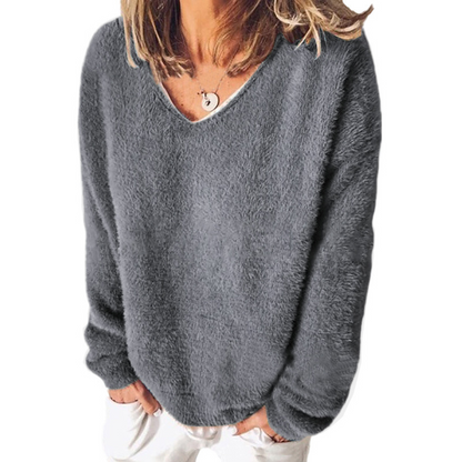 Comfortable Sweatshirt V-Neck Long Sleeve Casual Look
