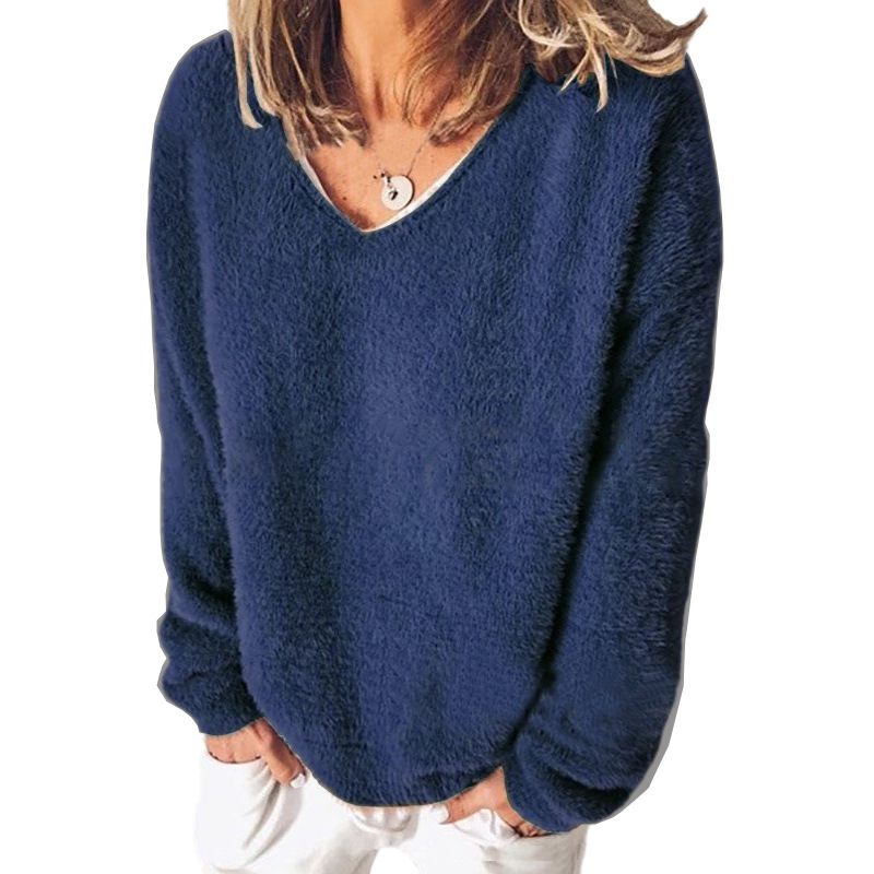 Comfortable Sweatshirt V-Neck Long Sleeve Casual Look