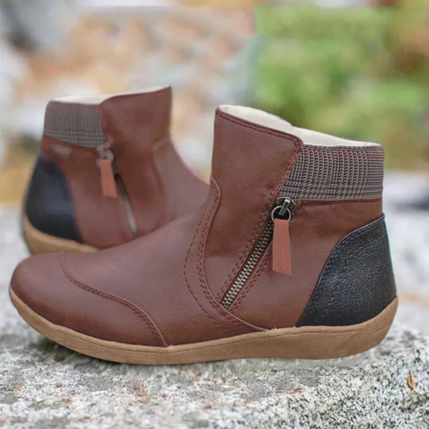 Fashionable Ankle Boots Faux Fur Shoes