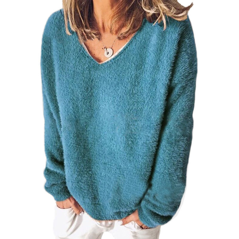 Comfortable Sweatshirt V-Neck Long Sleeve Casual Look