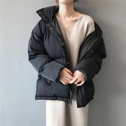 Plus Size Parka Jacket Insulated High Collar