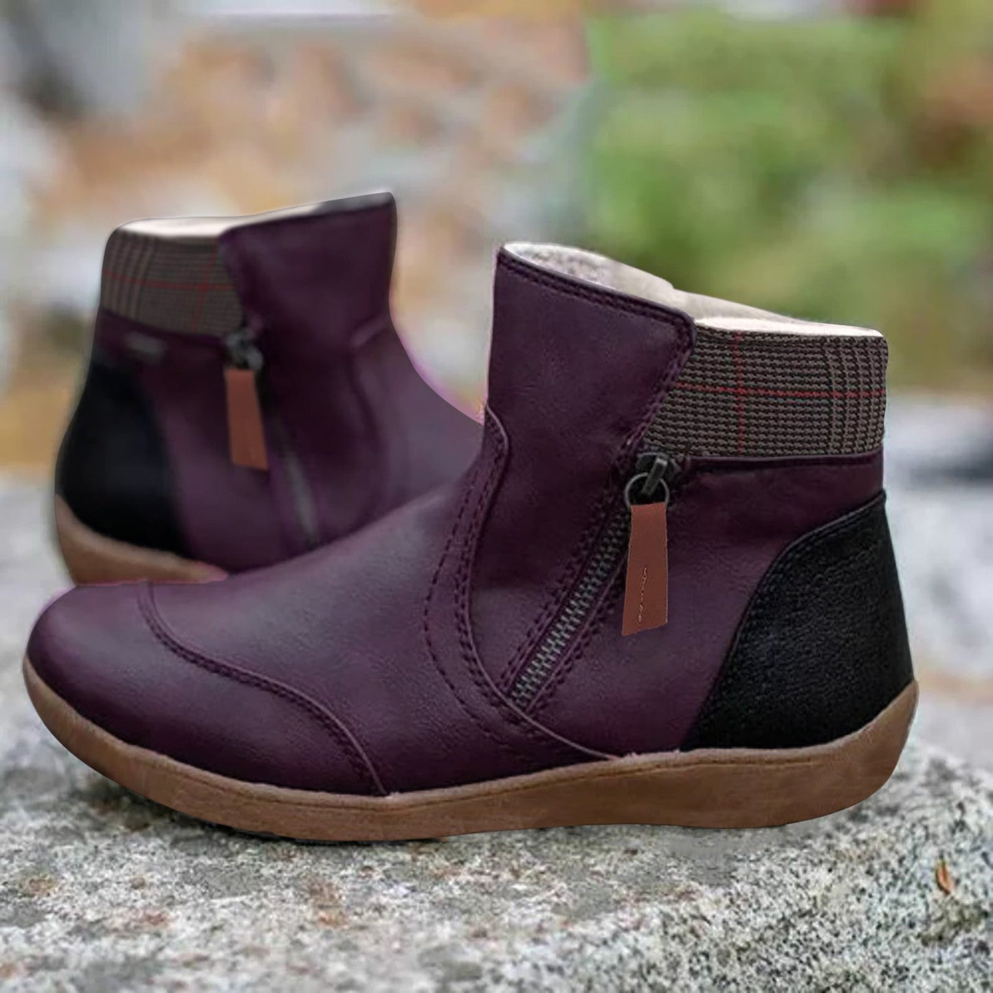 Fashionable Ankle Boots Faux Fur Shoes