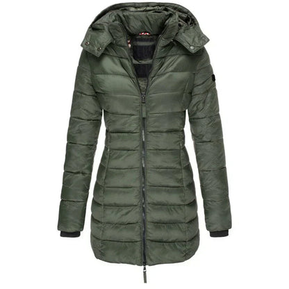 Women's Mid-length Slim Fit Hooded Jacket