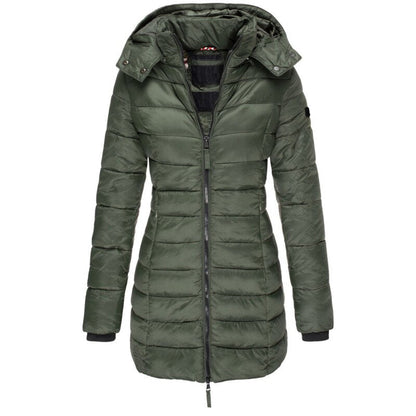 Warm Winter Dress Down Jacket Hood