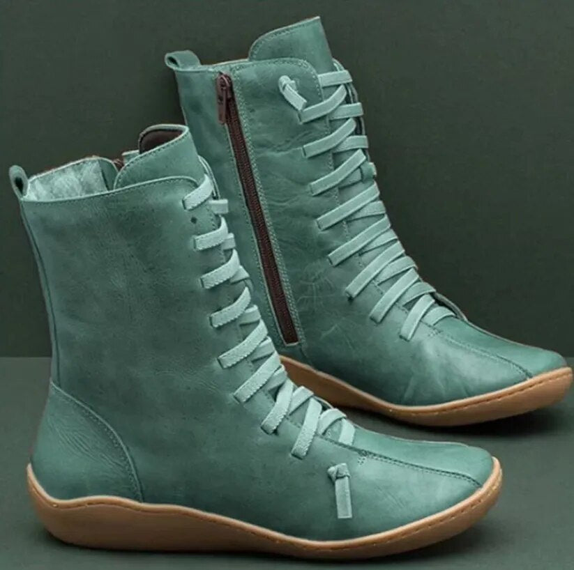 Robust genuine leather winter boots