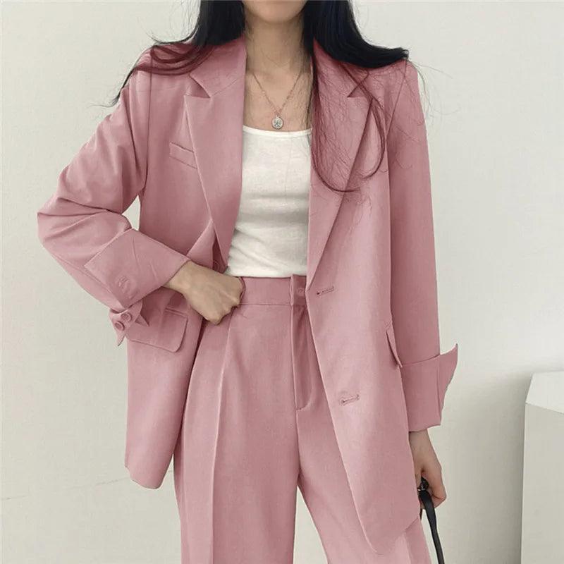Damen Business Anzug-Set Langblazer Elegant Modern - IdealeKleiden