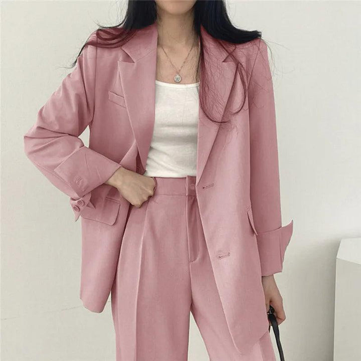 Damen Business Anzug-Set Langblazer Elegant Modern - IdealeKleiden