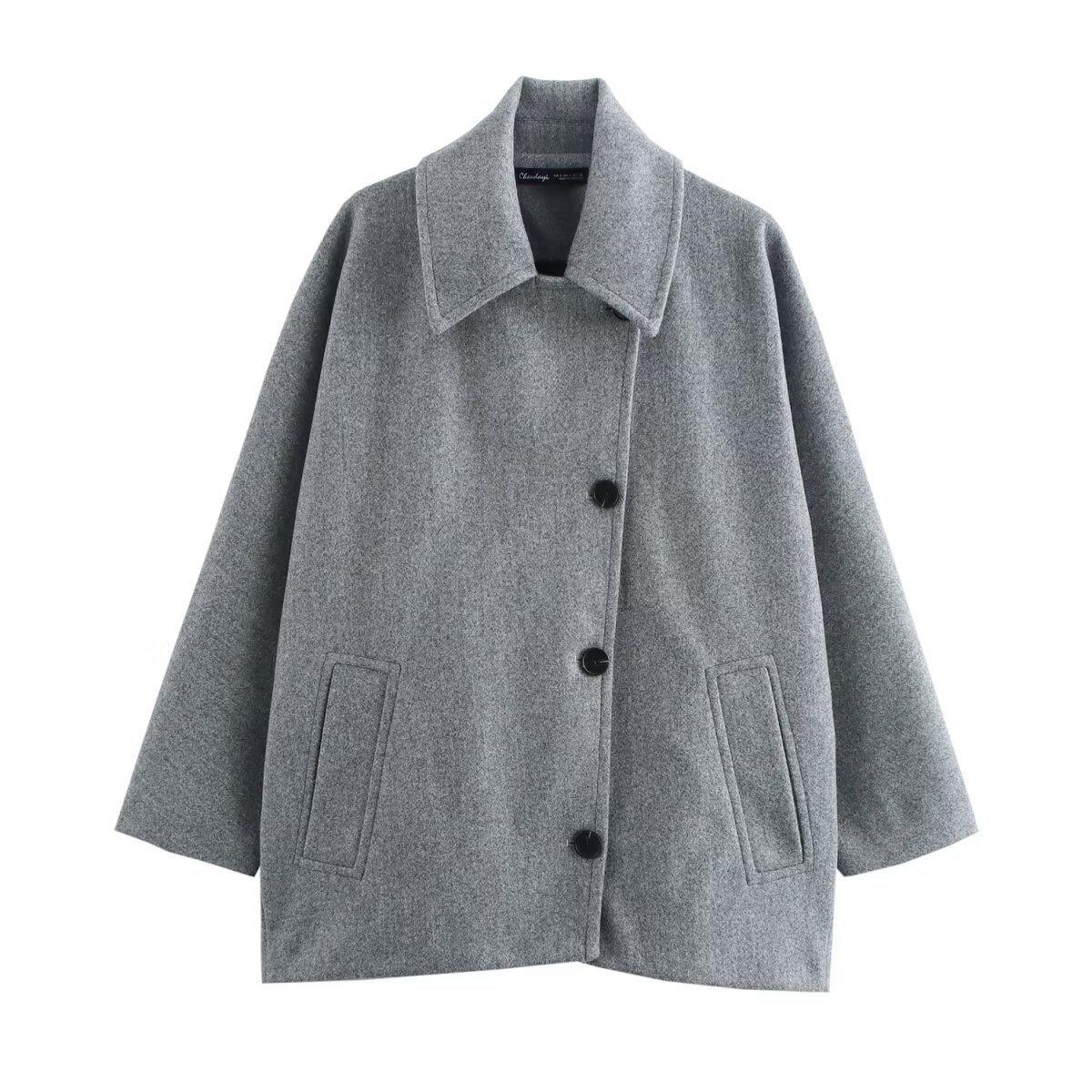 Large Wool Coat Oversized Batwing Sleeves