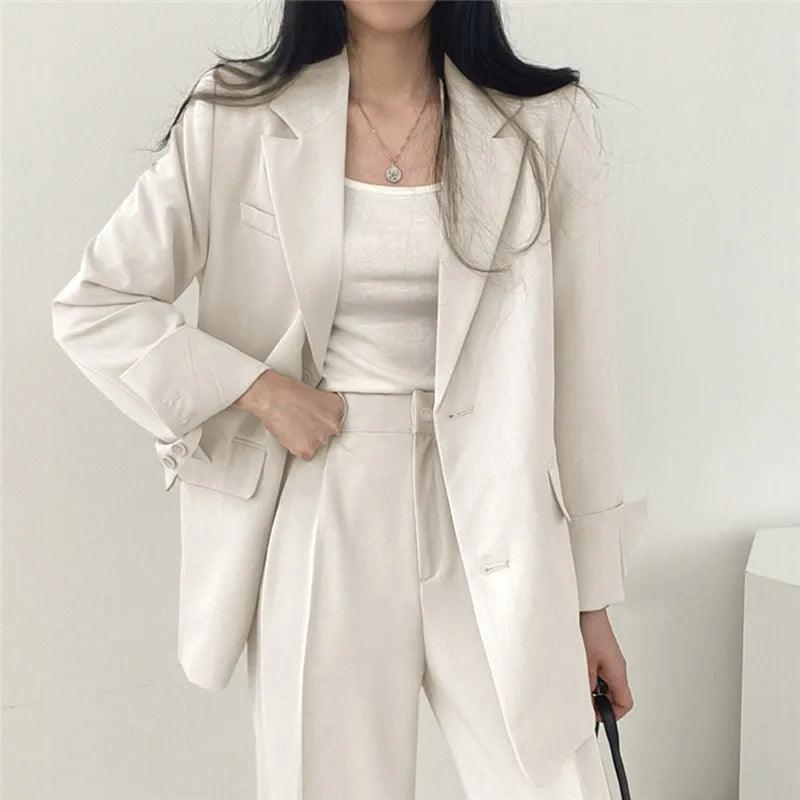 Women's Business Suit Set Long Blazer Elegant Modern