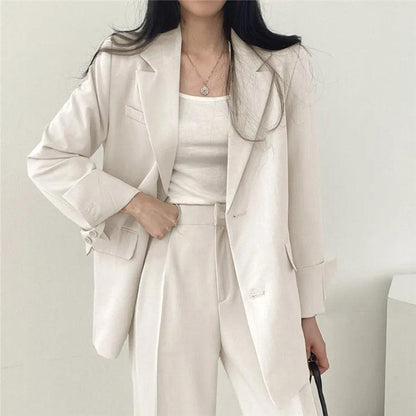 Women's Business Suit Set Long Blazer Elegant Modern