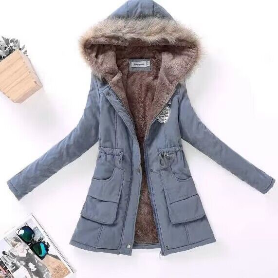 Winter Parka Jacket Warm Fur Hood