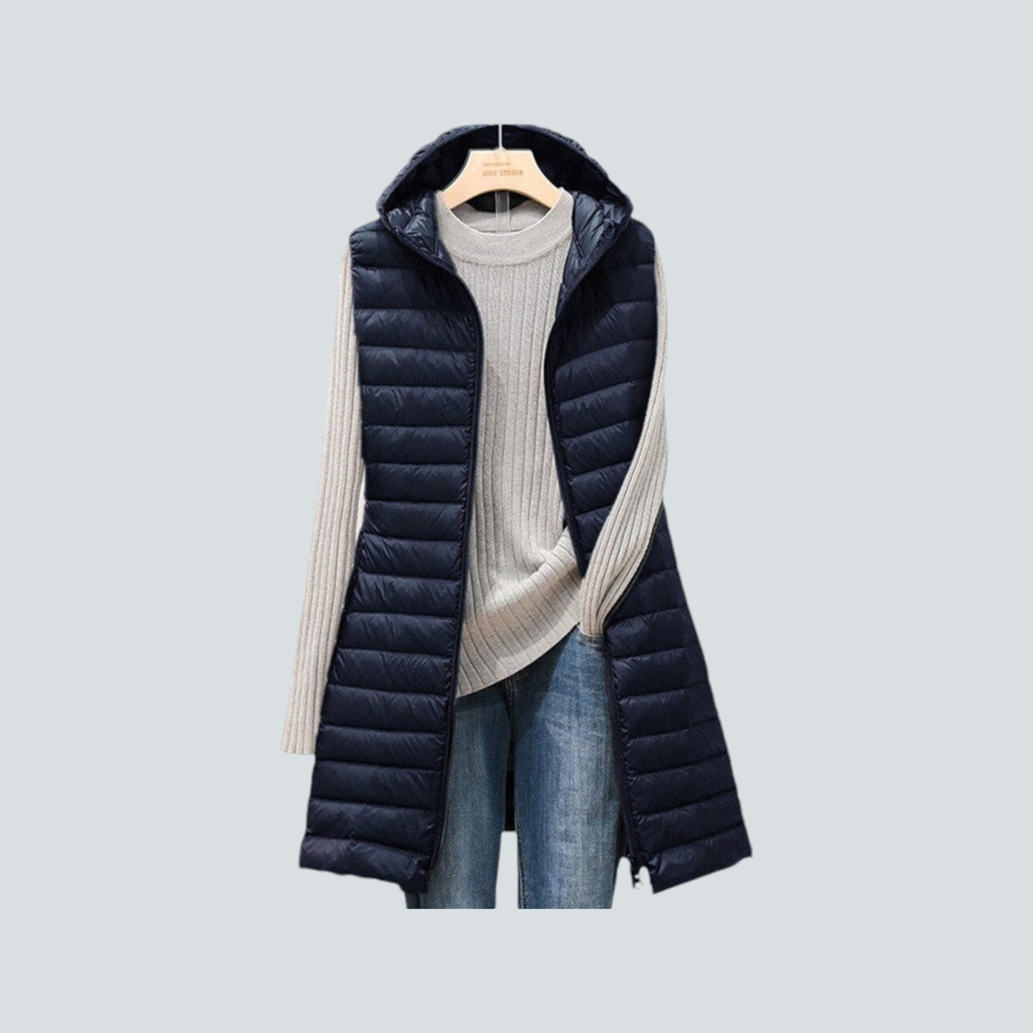Warm Puffer Vest Women's Hooded Insulated Jacket