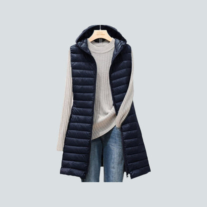 Warm Puffer Vest Women's Hooded Insulated Jacket