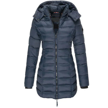 Kapuzenjacke Damen Mittellang Slim Fit - IdealeKleiden