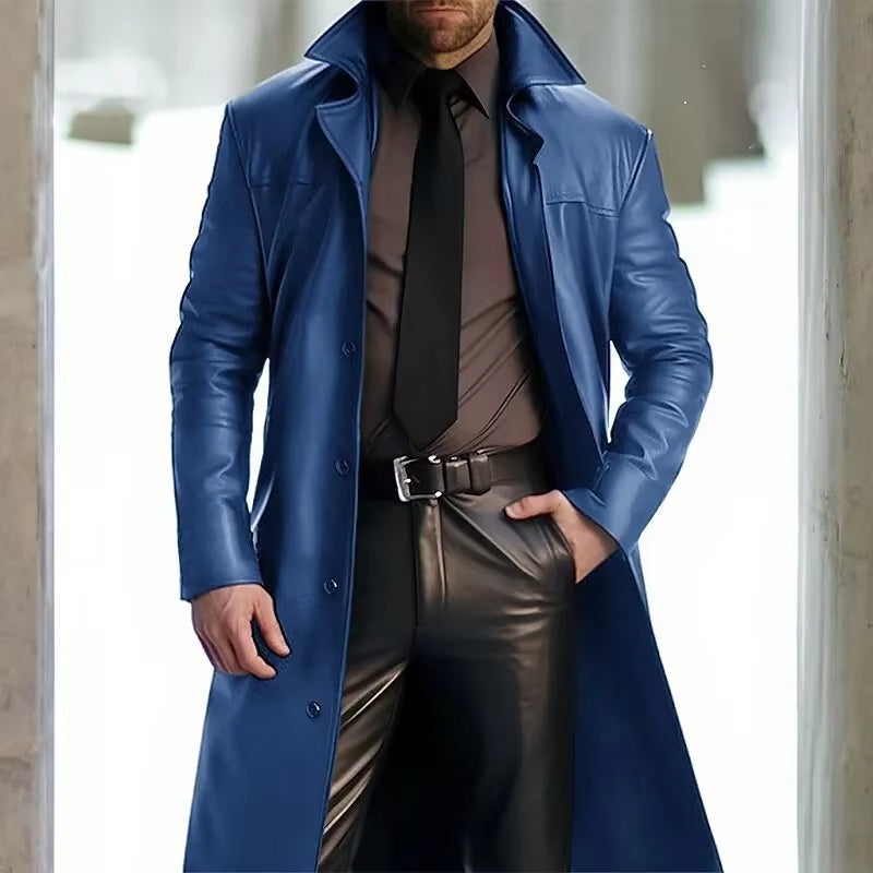 Men's Winter Coat Long Button Placket Elegance