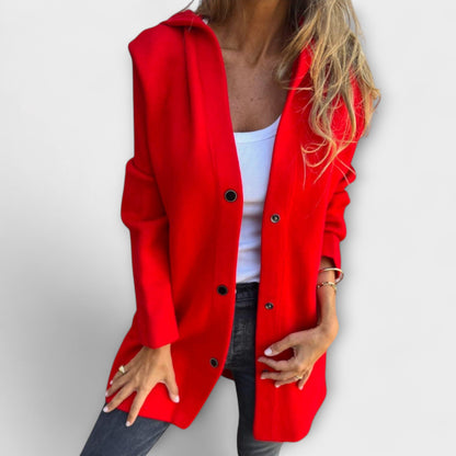 Women's Modern Hooded Jacket with Buttons