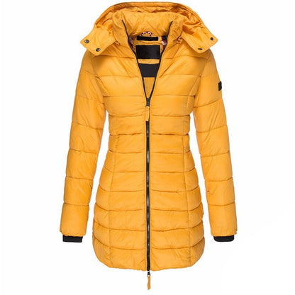 Warm Winter Dress Down Jacket Hood