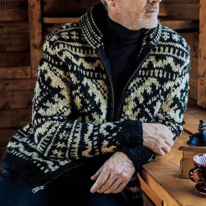 Cozy Knit Sweater Men Vintage Style Warmth