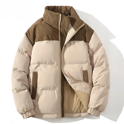 Warme Pufferjacke Gesteppte Polyester Füllung Elastisch - IdealeKleiden