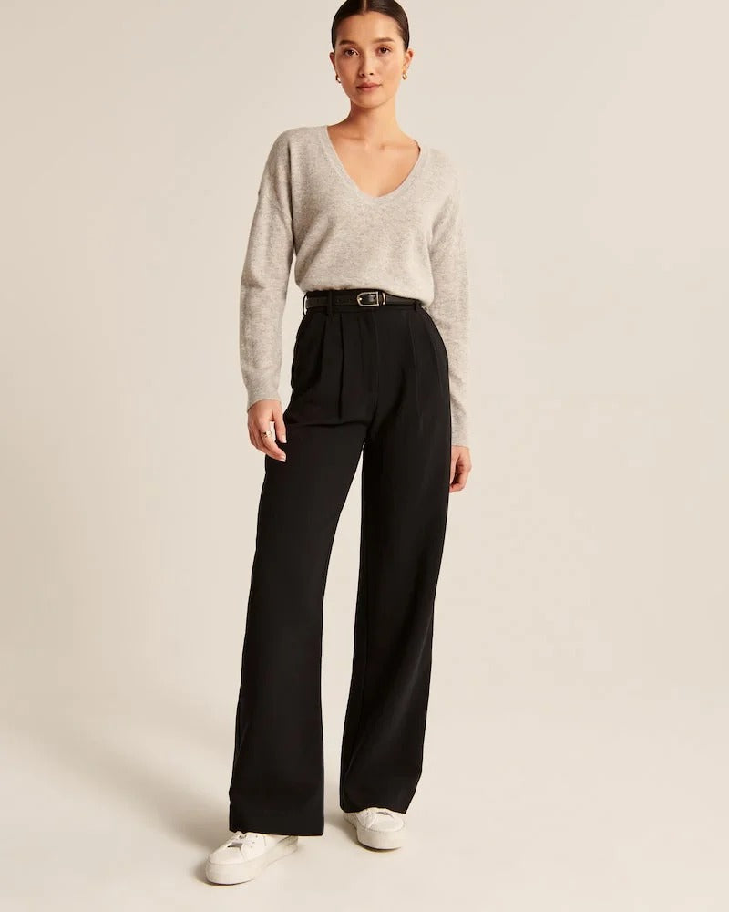 Bequeme Frauenhose Weite Beinstyle - IdealeKleiden