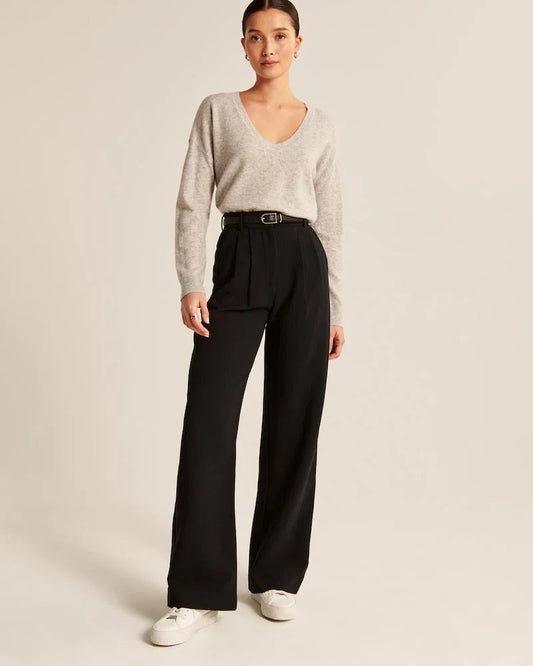 Bequeme Frauenhose Weite Beinstyle - IdealeKleiden